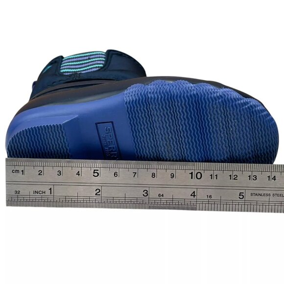 Sperry Saltwater Chelsea JR Baby/Toddler Girl's Duck Boots Size 6 Navy Blue/Aqua - Picture 9 of 12